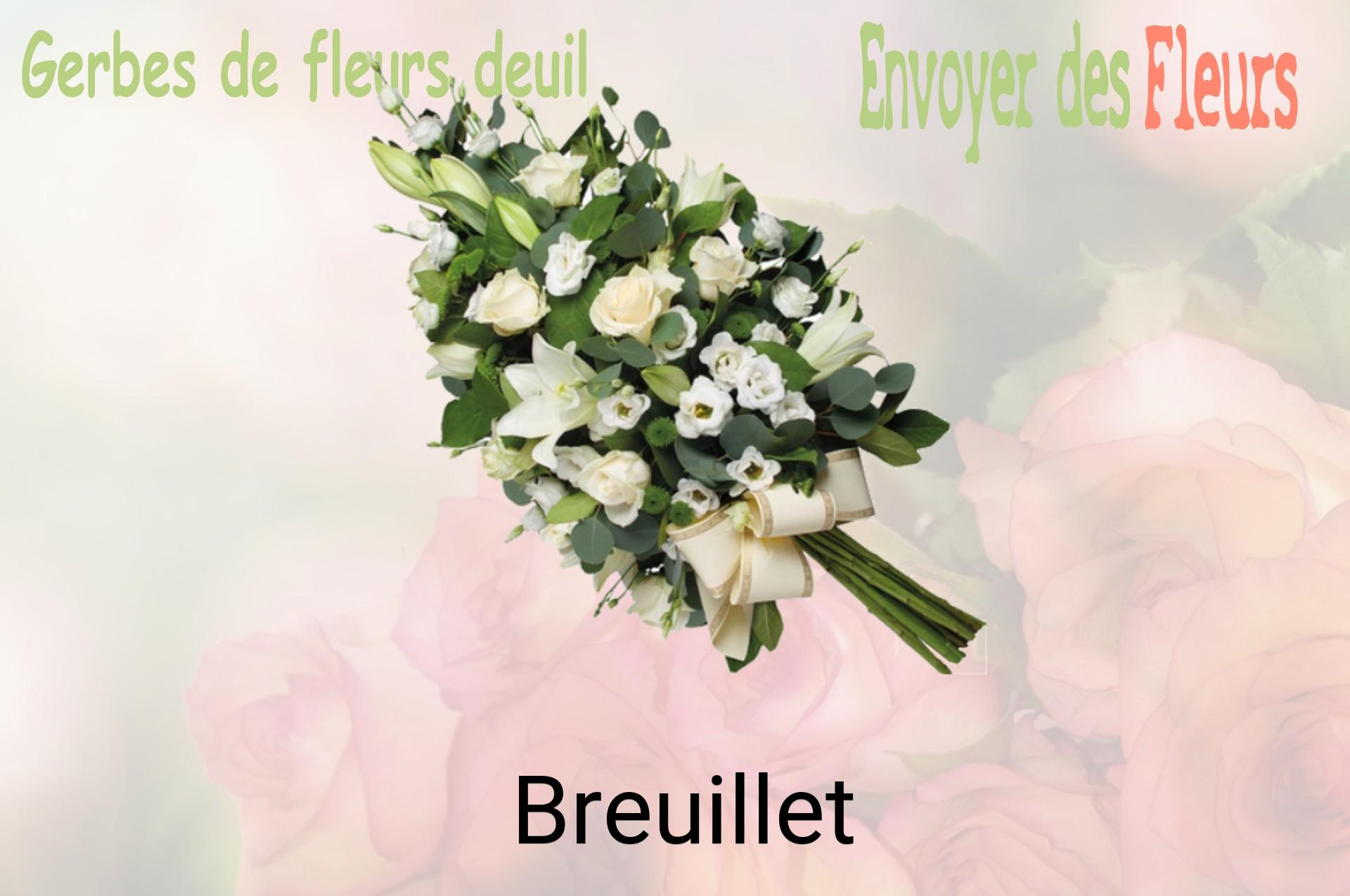 Gerbe de fleurs de deuil livrée à Breuillet